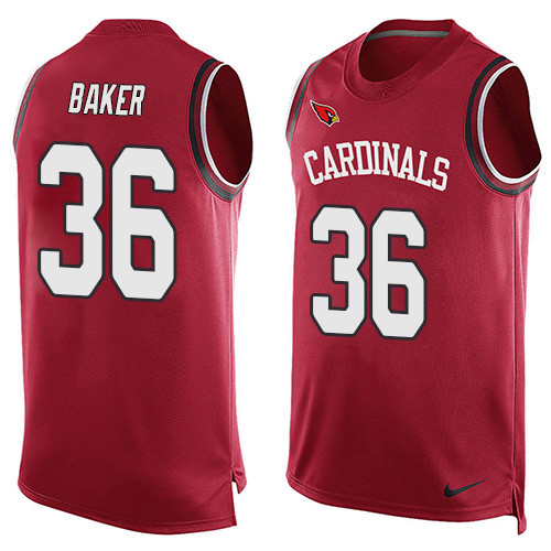 Nike Cardinals #36 Budda Baker Red Team Color Men's Stitched NFL Limited Tank Top Jersey